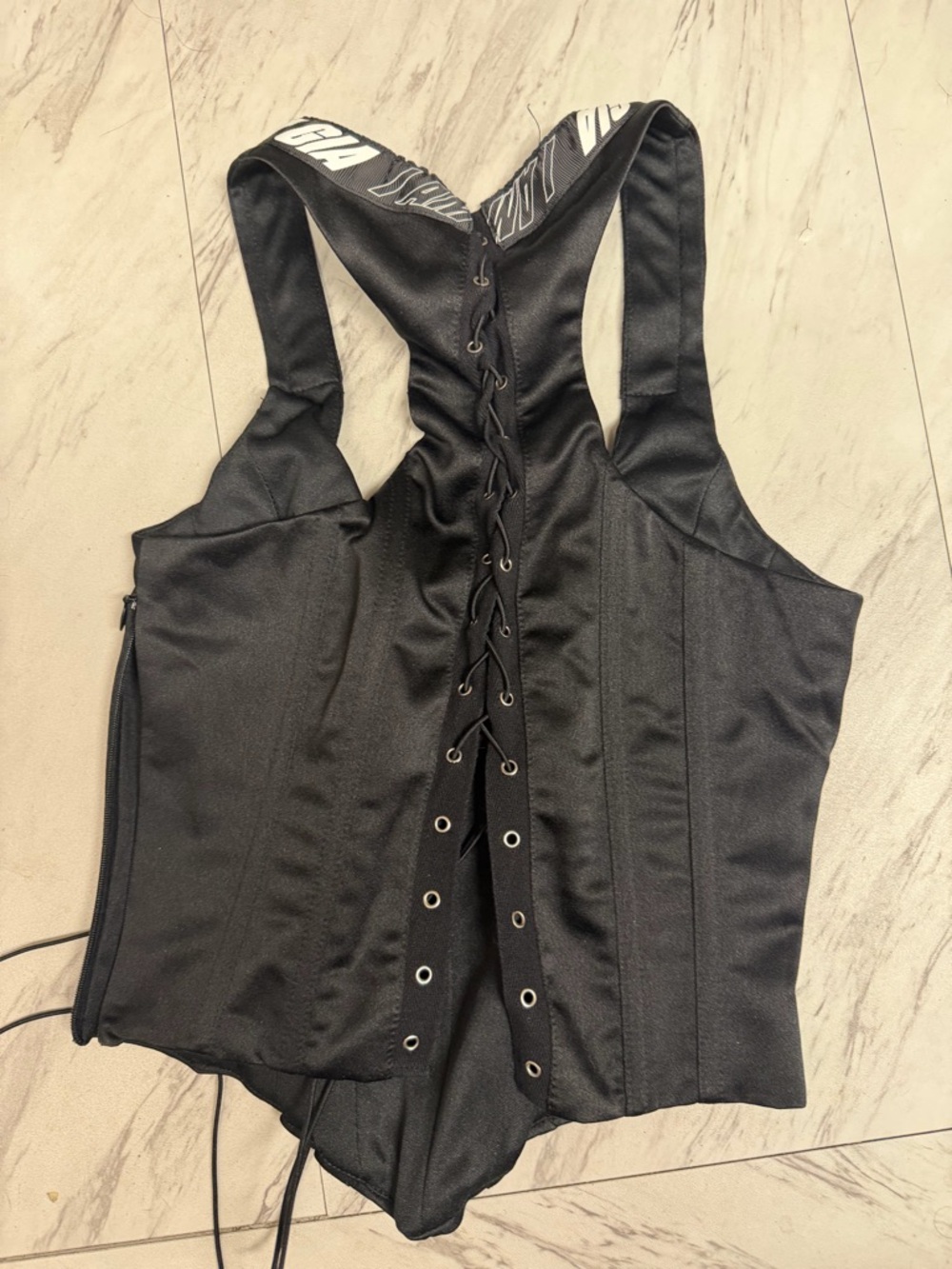 I.AM.GIA Black Lace-Up Corset Tank - Picture 3 of 6